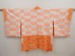 Photo6: 6917T06z450 Vintage Japanese Kimono Silk SHIBORI HAORI  Dark orange (6)