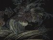 Photo4: 6917T07z540 Vintage Japanese Kimono Silk HAORI Wave Black (4)