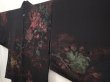 Photo2: 6917T09z620 Vintage Japanese Kimono Silk HAORI Rose Black (2)