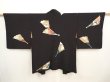 Photo3: 6917T10z590 Vintage Japanese Kimono Silk HAORI Folding fan Black (3)