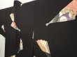 Photo4: 6917T10z590 Vintage Japanese Kimono Silk HAORI Folding fan Black (4)