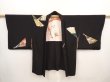 Photo5: 6917T10z590 Vintage Japanese Kimono Silk HAORI Folding fan Black (5)