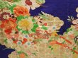 Photo7: 6917T11z1280 Vintage Japanese Kimono Silk FURISODE Flowers Dark lavender blue (7)