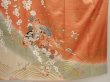 Photo7: 6917T13z1180  Japanese Kimono Silk FURISODE Folding fan Dark coral (7)