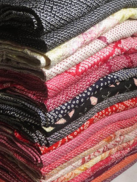 Photo1: 10SHG1z10  Japanese Kimono Silk SHIBORI HAORI 20pcs FREE SHIPPING (1)