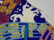 Photo6: 4D01z60  Japanese Kimono Silk  FABRIC Wave Dark blue 46.1x15.0 (6)