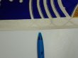 Photo7: 4D02z60  Japanese Kimono Silk  FABRIC Wave Dark blue 46.1x15.0 (7)