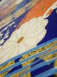 Photo4: 4D03z70  Japanese Kimono Silk  FABRIC Wave Dark blue 48.8x15.0 (4)