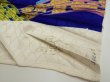 Photo7: 4D03z70  Japanese Kimono Silk  FABRIC Wave Dark blue 48.8x15.0 (7)