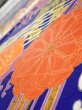 Photo4: 4D04z60  Japanese Kimono Silk  FABRIC Wave Dark blue 44.5x15.0 (4)