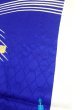 Photo7: 4D06z90  Japanese Kimono Silk  FABRIC Wave Dark blue 67.7x15.0 (7)
