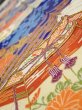 Photo4: 4D07z90  Japanese Kimono Silk  FABRIC Wave Dark blue 67.7x15.0 (4)