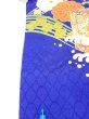 Photo6: 4D07z90  Japanese Kimono Silk  FABRIC Wave Dark blue 67.7x15.0 (6)