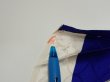Photo7: 4D07z90  Japanese Kimono Silk  FABRIC Wave Dark blue 67.7x15.0 (7)