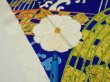 Photo6: 4D08z90  Japanese Kimono Silk  FABRIC Wave Dark blue 67.7x15.0 (6)