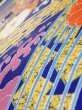 Photo4: 4D09z50  Japanese Kimono Silk  FABRIC Wave Dark blue 63.0x7.5 (4)