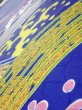 Photo4: 4D10z50  Japanese Kimono Silk  FABRIC Wave Dark blue 66.1x7.5 (4)