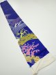 Photo5: 4D10z50  Japanese Kimono Silk  FABRIC Wave Dark blue 66.1x7.5 (5)