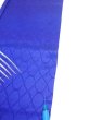 Photo7: 4D10z50  Japanese Kimono Silk  FABRIC Wave Dark blue 66.1x7.5 (7)