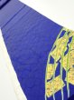 Photo1: 4D11z60  Japanese Kimono Silk  FABRIC  Dark blue 87.8x7.1 (1)