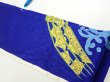 Photo7: 4D11z60  Japanese Kimono Silk  FABRIC  Dark blue 87.8x7.1 (7)