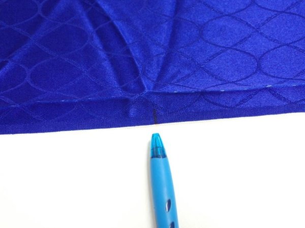 Photo8: 4D11z60  Japanese Kimono Silk  FABRIC  Dark blue 87.8x7.1 (8)