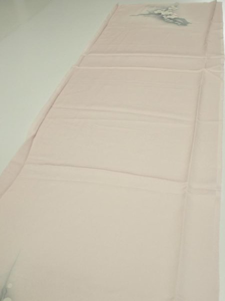 Photo3: 4D05z70  Japanese Kimono Silk  FABRIC Plum tree [object Object] 58.3x14.2 (3)