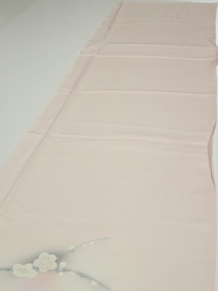 Photo3: 4D06z80  Japanese Kimono Silk  FABRIC Plum tree [object Object] 66.5x14.2 (3)