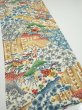 Photo2: 4D06z90  Japanese Kimono Silk  FABRIC Flowers Off-white 68.1x14.2 (2)