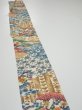Photo3: 4D08z40  Japanese Kimono Silk  FABRIC Flowers Off-white 63.4x7.1 (3)