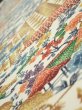 Photo4: 4D08z40  Japanese Kimono Silk  FABRIC Flowers Off-white 63.4x7.1 (4)
