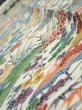 Photo4: 4D09z60  Japanese Kimono Silk  FABRIC Flowers Off-white 90.6x6.9 (4)
