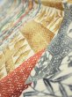 Photo5: 4D10z30  Japanese Kimono Silk  FABRIC Flowers Off-white 35.8x6.9 (5)