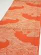 Photo3: 4D01z70  Japanese Kimono Silk  FABRIC Wave Dark orange 48.8x14.4 (3)