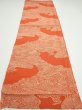 Photo5: 4D01z70  Japanese Kimono Silk  FABRIC Wave Dark orange 48.8x14.4 (5)