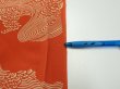 Photo6: 4D01z70  Japanese Kimono Silk  FABRIC Wave Dark orange 48.8x14.4 (6)