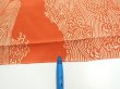 Photo7: 4D02z70  Japanese Kimono Silk  FABRIC Wave Dark orange 48.8x14.2 (7)