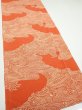 Photo2: 4D05z100  Japanese Kimono Silk  FABRIC Wave Dark orange 68.1x14.8 (2)