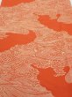 Photo1: 4D06z100  Japanese Kimono Silk  FABRIC Wave Dark orange 68.9x14.6 (1)
