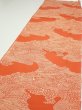 Photo3: 4D06z100  Japanese Kimono Silk  FABRIC Wave Dark orange 68.9x14.6 (3)