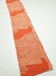Photo2: 4D08z50  Japanese Kimono Silk  FABRIC Wave Dark orange 65.4x7.7 (2)