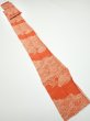 Photo5: 4D09z70  Japanese Kimono Silk  FABRIC Wave Dark orange 93.3x6.7 (5)