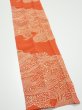 Photo3: 4D10z30  Japanese Kimono Silk  FABRIC Wave Dark orange 38.6x6.7 (3)