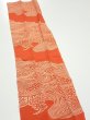 Photo4: 4D10z30  Japanese Kimono Silk  FABRIC Wave Dark orange 38.6x6.7 (4)