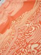 Photo5: 4D10z30  Japanese Kimono Silk  FABRIC Wave Dark orange 38.6x6.7 (5)