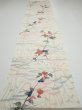 Photo5: 4D04z90  Japanese Kimono Silk  FABRIC Sakura Off-white 64.2x14.4 (5)