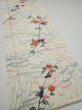 Photo2: 4D05z90  Japanese Kimono Silk  FABRIC Sakura Off-white 65.4x14.4 (2)