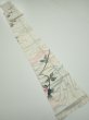 Photo5: 4D09z50  Japanese Kimono Silk  FABRIC Sakura Off-white 81.1x6.5 (5)