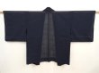 Photo1: 6928T01z330 Vintage Japanese Kimono Silk See through HAORI Stream Dark navy (1)