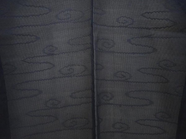 Photo3: 6928T01z330 Vintage Japanese Kimono Silk See through HAORI Stream Dark navy (3)